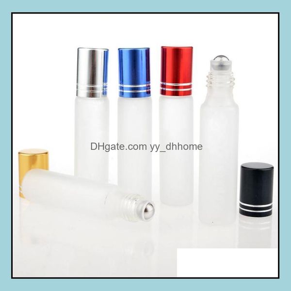 Bottha Bottles Office School Business Industrial 500pcs/lote 10ml Rolo de vidro fosco em óleos essenciais Perfum dhvx6