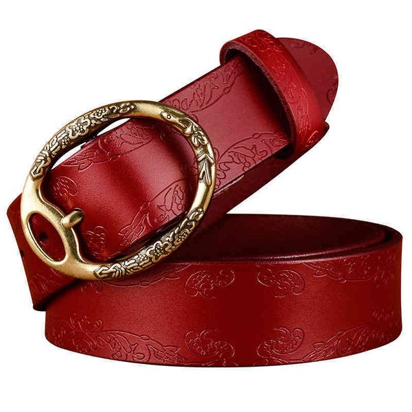 

belts women's belt pin buckle leather printing jeans with versatile casual fashion trend, Black;brown