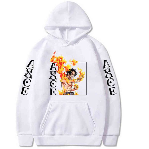 One Piece Hoodie Gevşek Tasarımcı Hoodies Unisex Sonbahar Anime Stil Hoodie Ace Baskı Külkü Markası One Hoodies Lüks Boş Zaman Parçası 1434