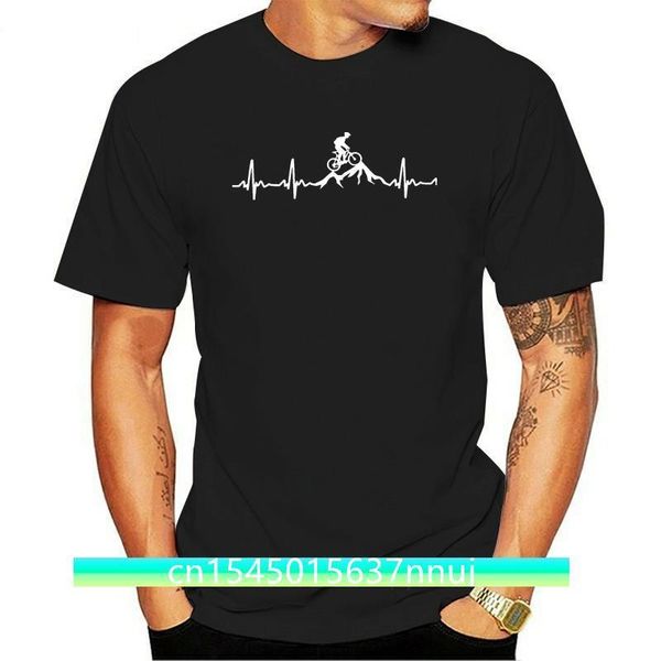 Причудливые футболки с принтом для горного велосипеда Heartbeat Hill Hiking Biker Удобная молодежная футболка Мужская осенняя хлопковая уличная футболка 220702