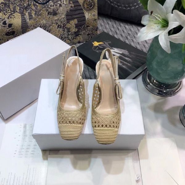 

6a shoes slippers designer ladies sandals hollow hook and loop ins fashion luxury chunky heels high heels, Black