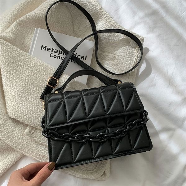 

casual solid color handbags for women pu leather female crossbody bag simple style ladies single shoulder 220608