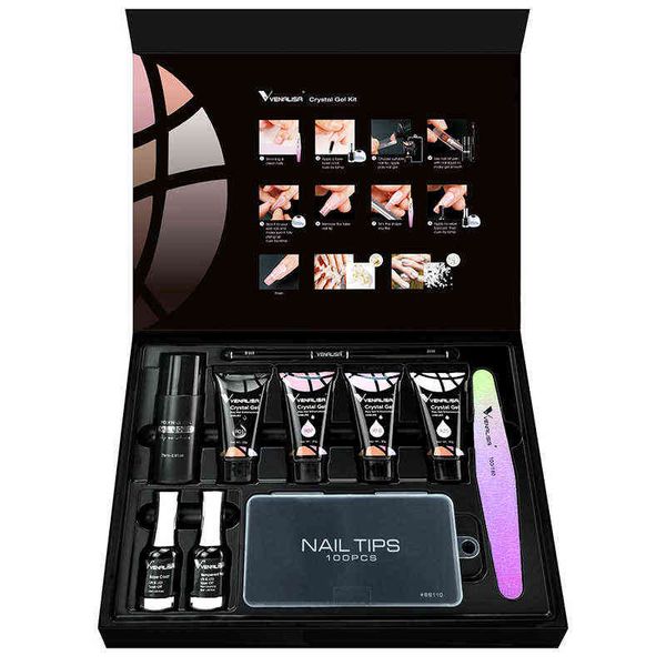 

nxy nail gel poly led uv kit new professional art 30g manicure files transparent tips crystal jelly 0328, Red;pink