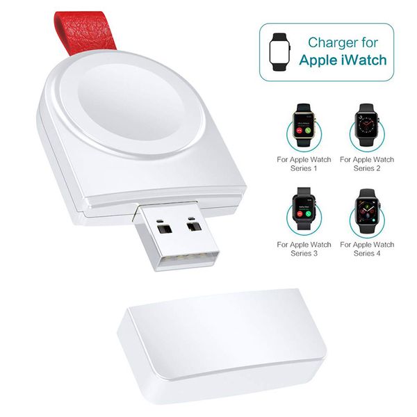 Per iWatch Caricatore USB veloce Caricatore magnetico wireless per auto da viaggio portatile da ufficio compatibile con Apple Watch Series 4 3 2 1
