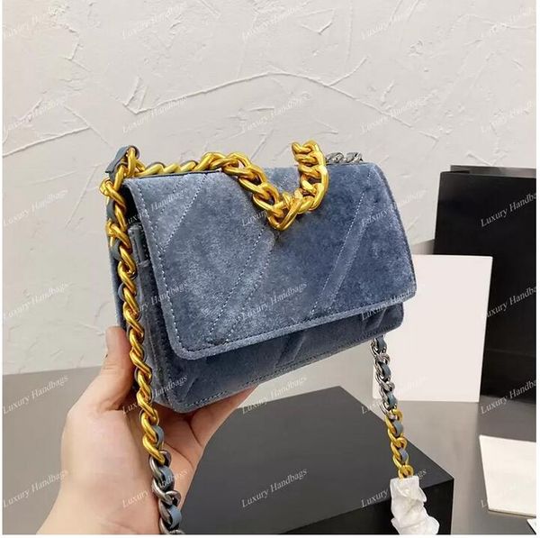 

france women velour bags 19 series quilted cross body shoulder wallet with chain totes famous luxury designer purse clutch mini handbags bla