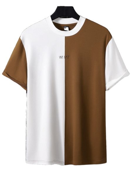 

men two tone letter graphic tee k07v#, White;black