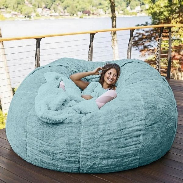 

Dropshipping Giant Bean Bag Sofa No Filler Big Soft Fur Beanbag Bed Puff Floor Seat Futon Couch Comfy Recliner Lazy Sofa
