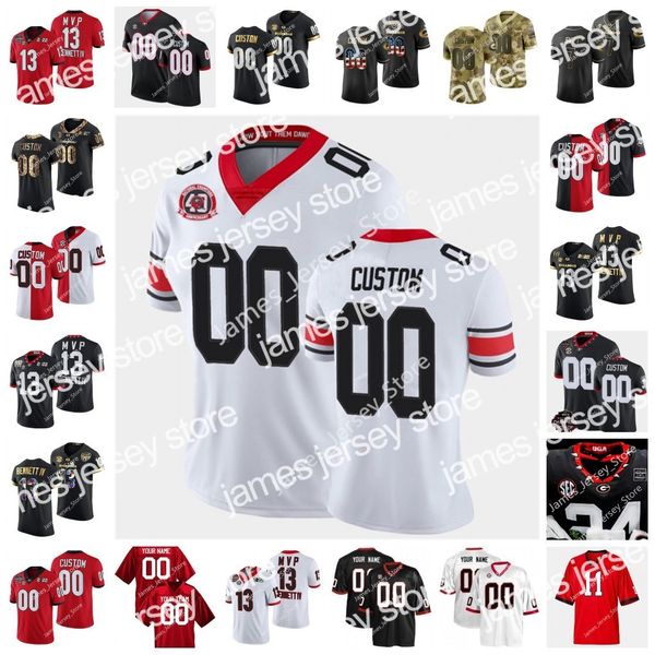 

ncaa brock bowers jerseys uga stitched college football jersey 4 james cook 1 george pickens 15 trezmen marshall 3 zamir white 12 brock, Black