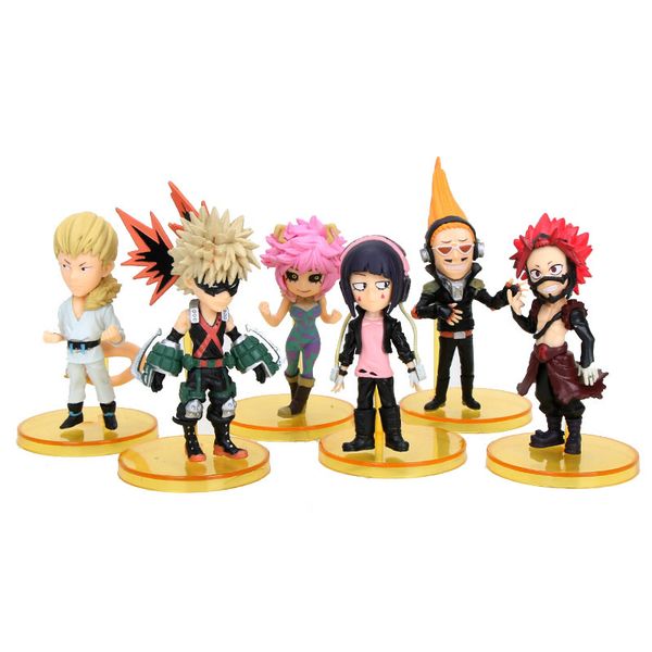 

6pcs/set my hero academia midoriya izuku / bakugou katsuki / todoroki shouto action figure toys anime figure toys 220602