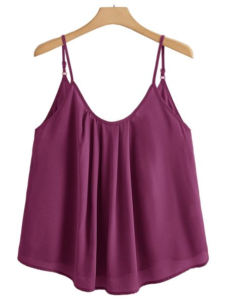 

plus fold pleated cami k1g0#, Black