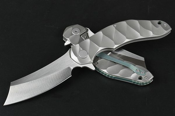 Бесплатный волк Большой бритвенный тип карманный складной нож D2 Blade TC4 Titanium сплав тактической спасатель