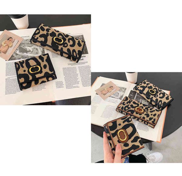 

designer cd wallet card new mens women's leather long three fold wallet hand bag large capacity leopard print fashion brands retro mini, Red;black