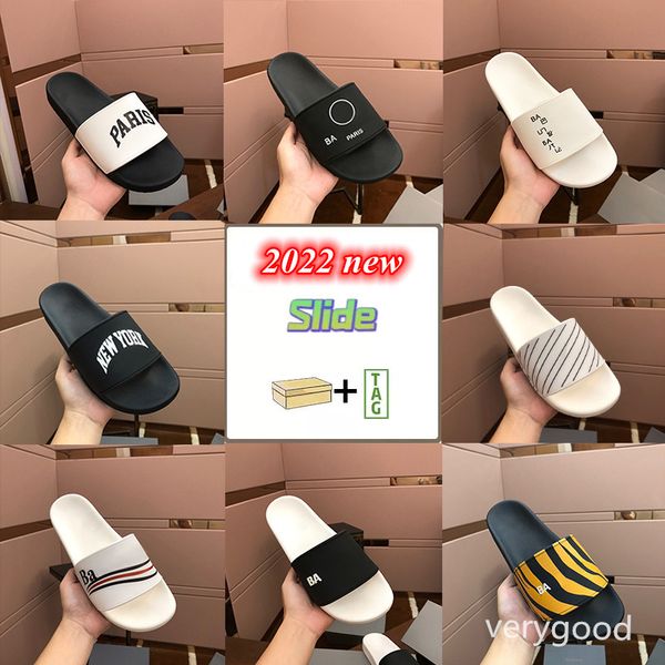 

2022 men women designer slippers summer pool slides black green white cool grey beige blue soft pink yellow red mens rubber sandals
