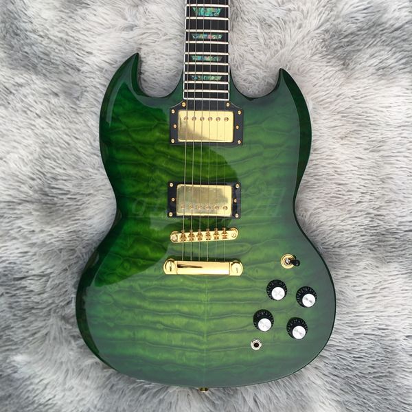 

electric guitar green quilted on made in china beautiful and cool