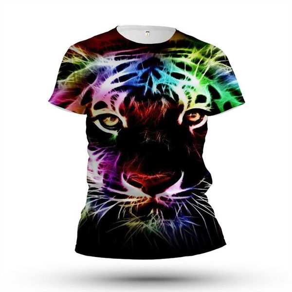 Männer T-Shirts Tiger Tier Welt Persönlichkeit Cool 3d Dreidimensionale Druck 2022 Sommer Und frauen T-shirt Kurzarm Top