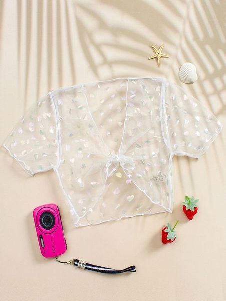 

toddler girls heart pattern kimono she, White;black