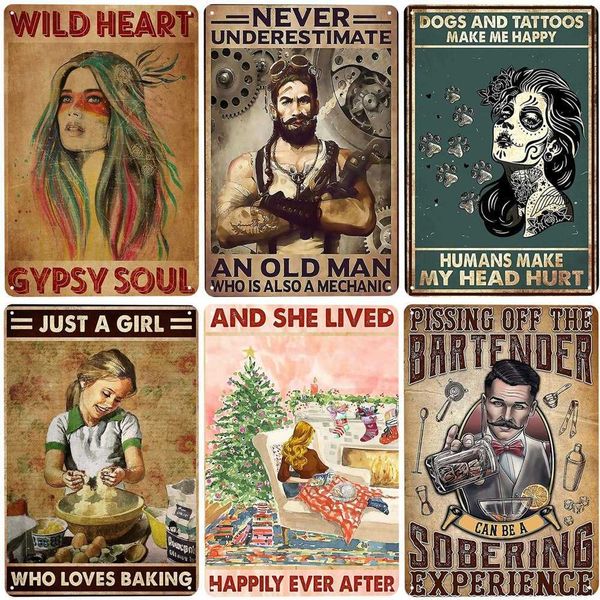 

wild heart gypsy soul retro metal sign various life decorative plate home club room decor baking vintage wall decoration