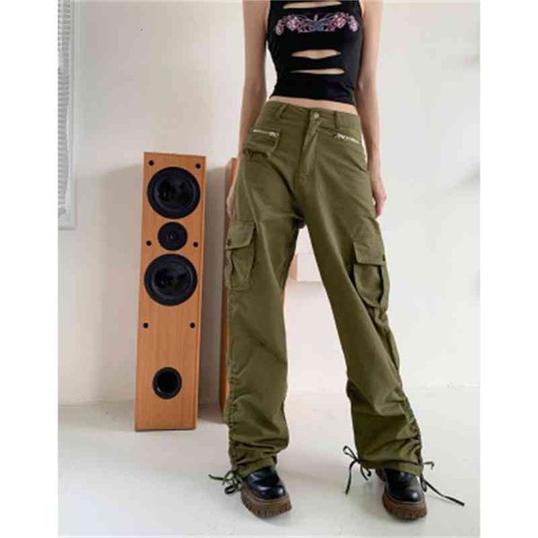 

women's shorts autumn ins trendy jeans women drawstring pleated pocket casual wide leg pants spring summer rrs6, White;black