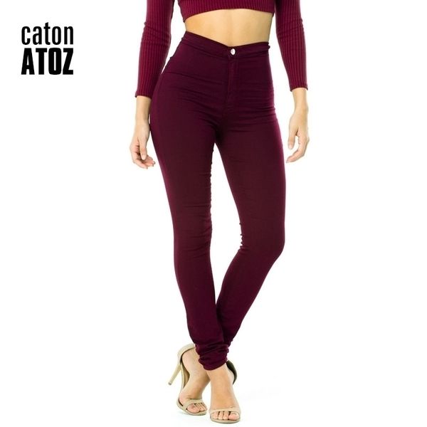 

catonatoz 2035 mom jeans wholesale woman denim pencil pants stretch jeans high waist pant high waist jeans femme y200417, Blue