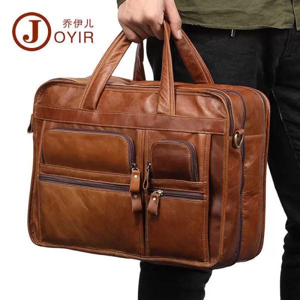 

wallets casual briefcase 15.6 inch busins handbag single shoulder msenger leather men's bag, Black;red