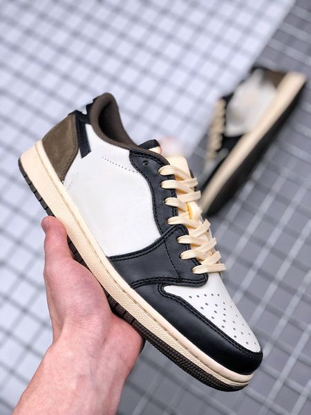 

womens shoes 1s lows jumpman 1 low dark mocha black basketball shoe sports sneakers real leather color dark mocha/white/black size 36-47 ava