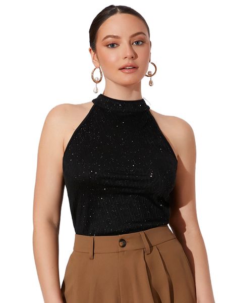 

rhinestone keyhole back halter 38zh#, White