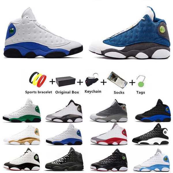 

dark powder blue jumpman 13s mens basketball shoes cap and gown bred 13 pure money hyper royal men trainer sports sneakers wheat navy 40-47, Black