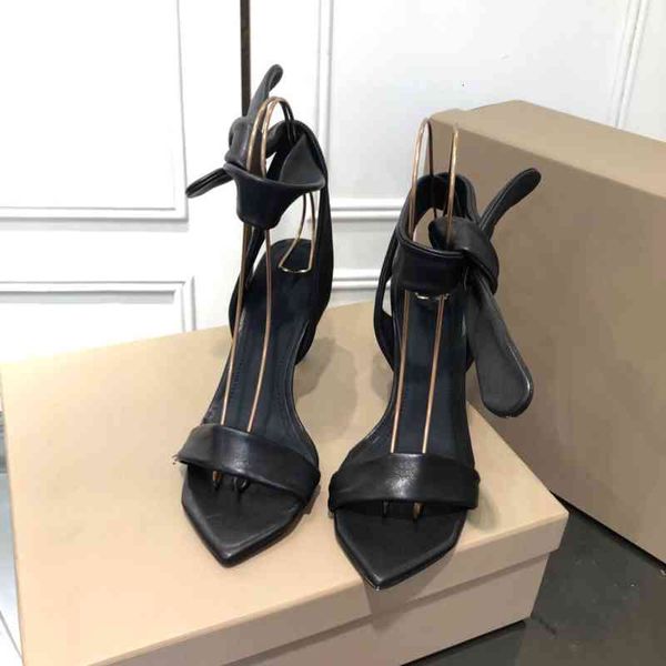 

leather sandals sandals women's summer shoes ankle lace ups pointy ultra-high heels series, Black