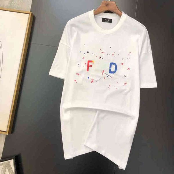 

ff fd fende dibg fashion t shirt high street europe and america cotton summer short couple hip hop ins style mens and womens 22ss, White;black