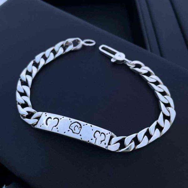 

factory outlet silver antique letter skull elf bracelet net red men and women alike, Black