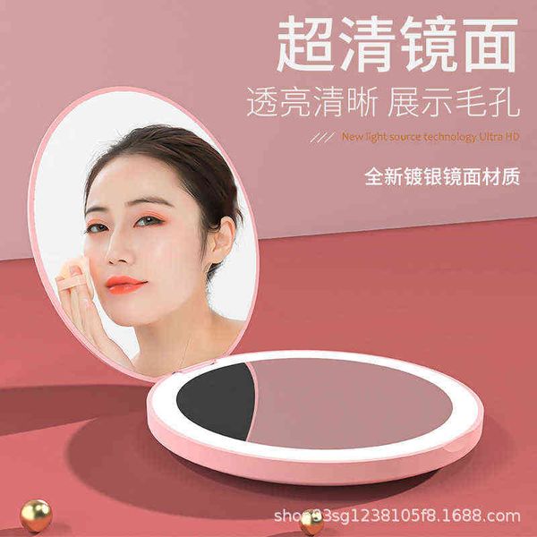 

factory outlet net red led high-definition double-sided cosmetic mirror intelligent light with small and convenient dressing supplement