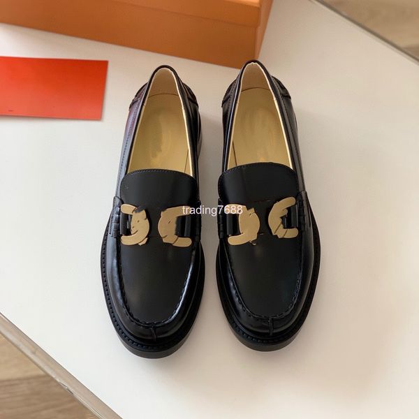 

dress shoes european goods high edition xiao zhan's same lefu shoes women's british metal buckle cowhide thick heel potato silk si, Black