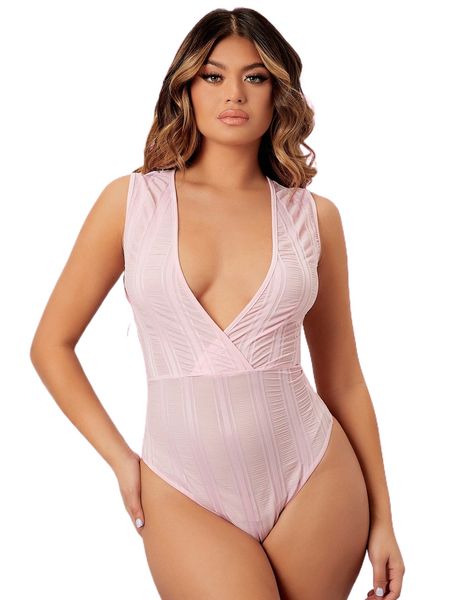 

deep v neck wrap tank bodysuit s4ax#, White
