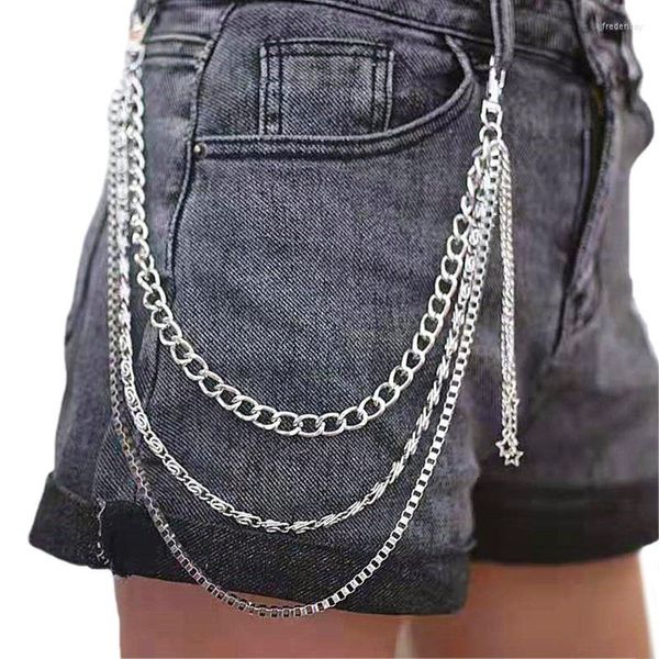 Correias de correntes de estilo punk unissex para calças calças de calça de hip hop pesadas com traços de lagosta com pedaços de carteira keysbelts Fred22
