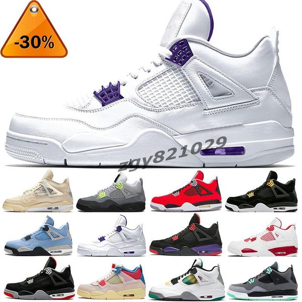 

lightning men jumpman 4 4s high basketball shoes sail bred kaws fire red thunder taupe haze university blue soft outdoor platform zgy0, Black