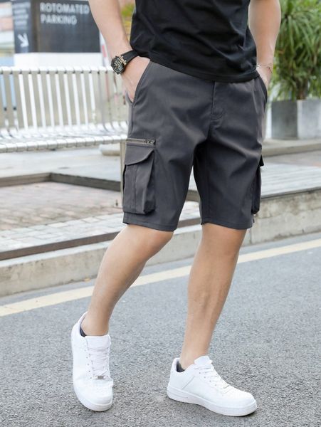 

men flap pocket cargo shorts 621w#, White;black