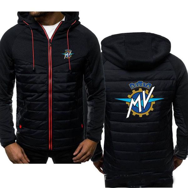 Herren Hoodies Sweatshirts Winter Herren Mv Agusta Logo Mantel Reißverschluss Kapuzenjacke Baumwolle Slim Fit Mode verdicken Warm Outwear Man Track