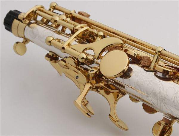 

soprano saxophone w037 nickel silver straight b flat sax musical with hard boxs