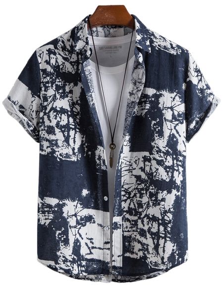 

men graphic print shirt without tee 50tu#, White;black