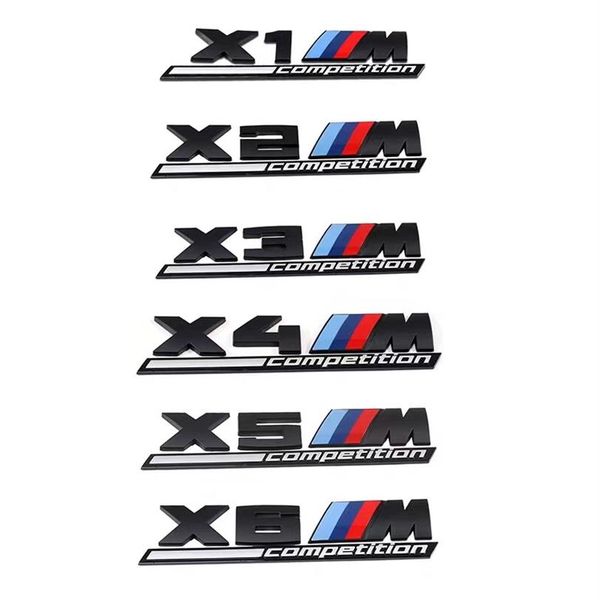 

3d abs matte black competition bar underlined emblem for 3 5 7 series thunder edition x5m x6m car trunk emblem324v