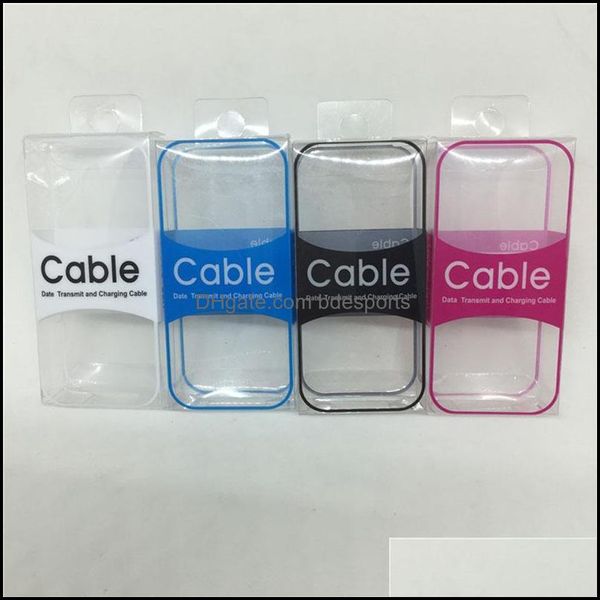 Paketleme Kutuları Ofis Okulu İşi Endüstriyel Basit Siyah Beyaz Clear PVC Plastik Perakende Paket Kutusu Cep Telefonu Şarj Cihazı Hattı Displa