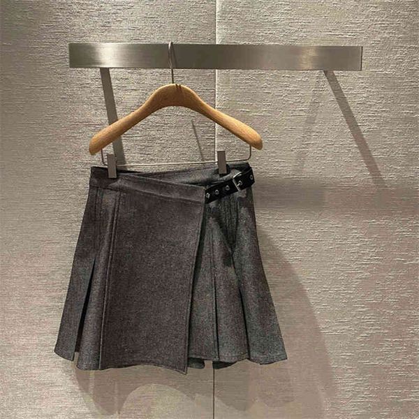 

skirts retro simple asymmetric skirt a loose solid pleated in summer, Black