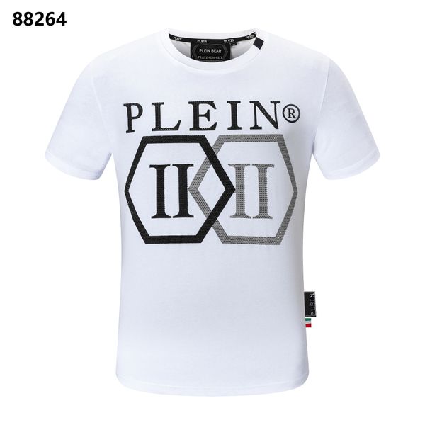 

plein bear t shirt mens designer tshirts rhinestone skull men t-shirts classical hip hop streetwear tshirt casual tees pb 110646, White;black