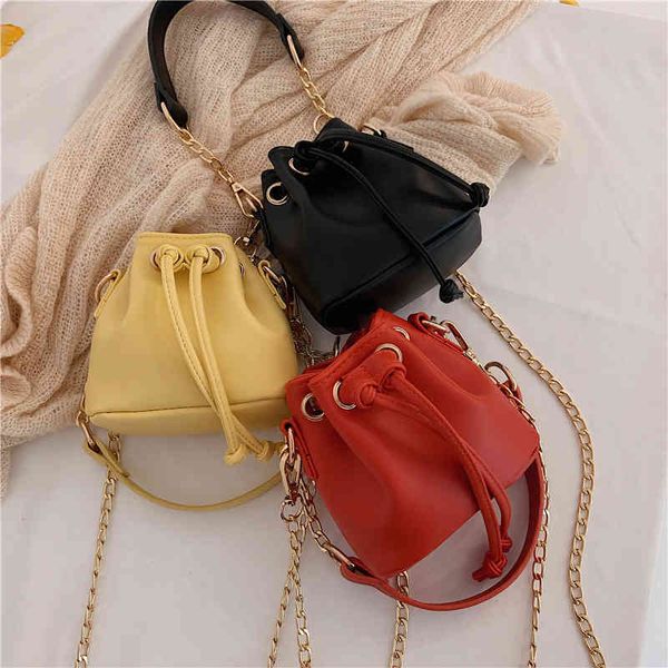 

summer net red chain portable mini bucket bag women's single shoulder messenger 2020 new fashion summer texture