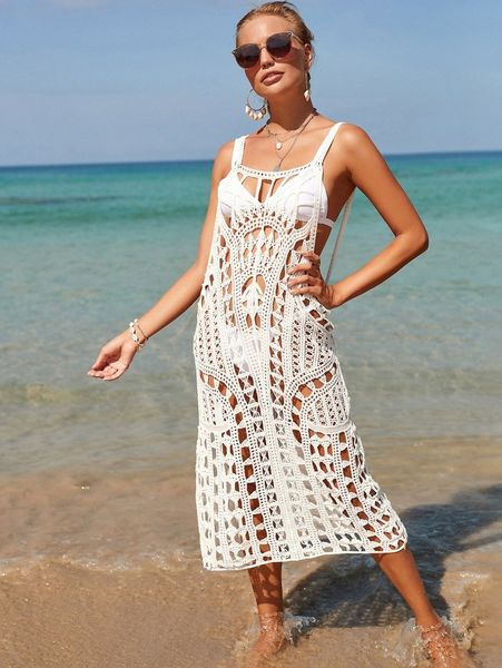 

plain knitted cover up s8n6#, White;black