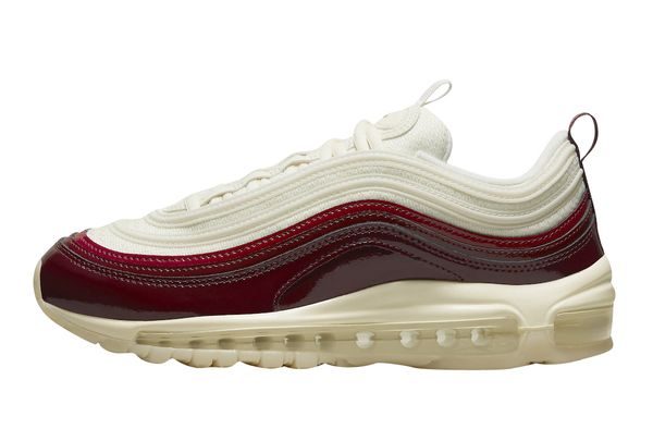 

dark beetroot women running shoes designer trainers patent leather 97 team red sail pomegranate sneakers size 36-41, Red;white
