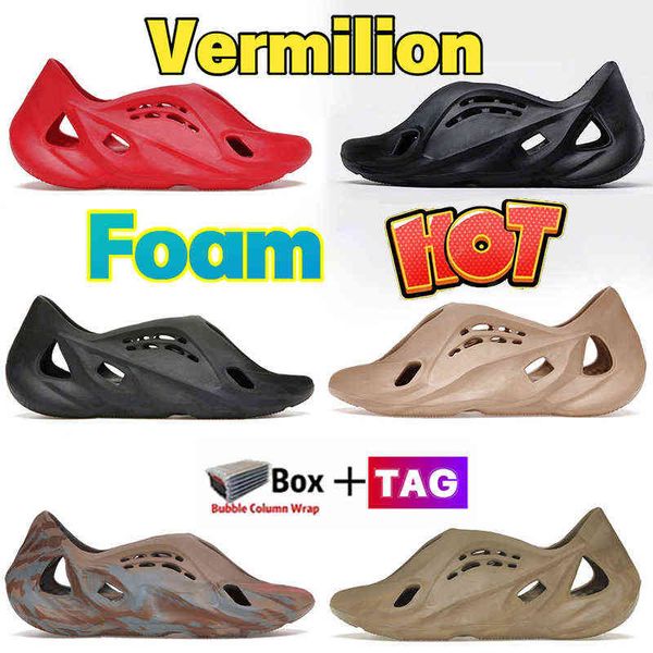 

2022 designer foam men women sandals flat mens shoes vermilion black mineral blue sand slides ochre mx moon grey woman slippers casual du1m
