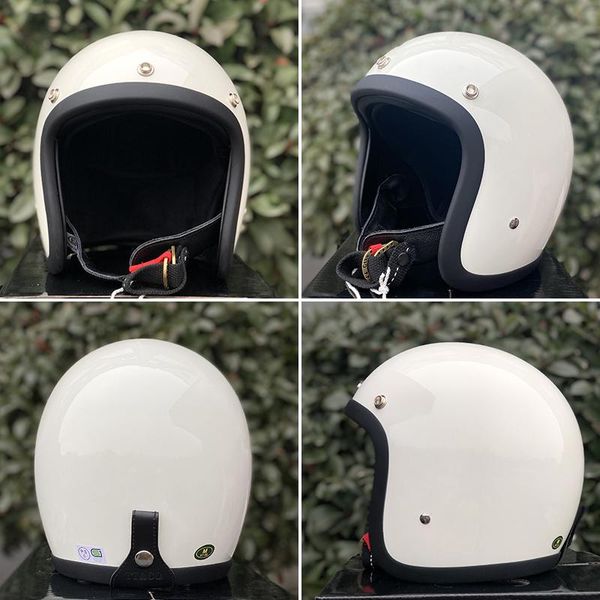Capacetes de motocicleta cocascos Cafe Racer 3/4 capacete para piloto unissex scooter vintage fiberglass