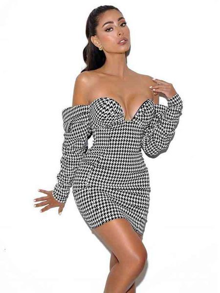 

casual dresses ins lady party long sleeve one shoulder dress, Black;gray
