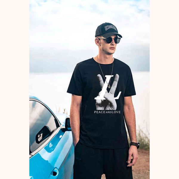 

men's shirt funny luxury print cotton t-shirts short sleeve love breathable letters tees summer male clothing, White;black